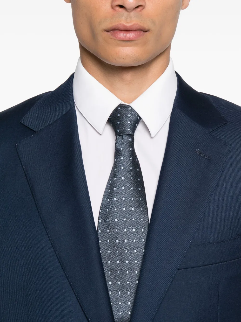Canali Wollen pak met twee knopen Blauw