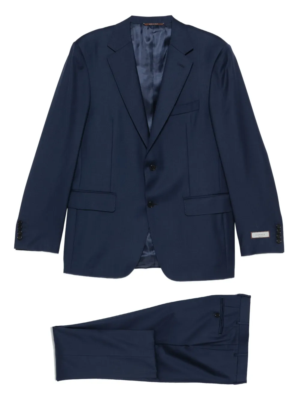 Canali Wollen pak met twee knopen Blauw
