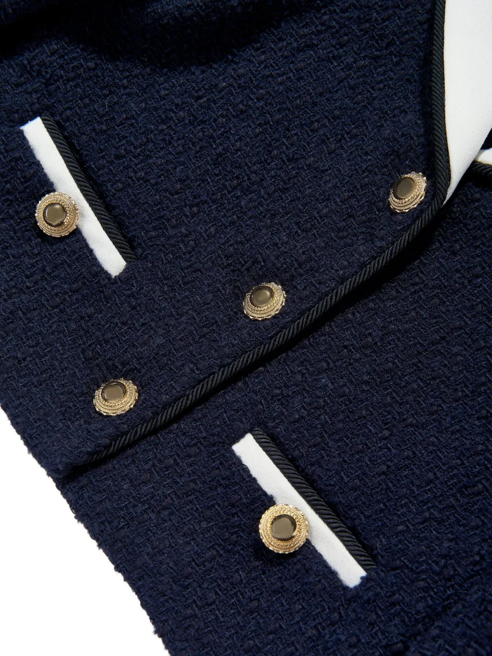 水手领粗花呢夹克