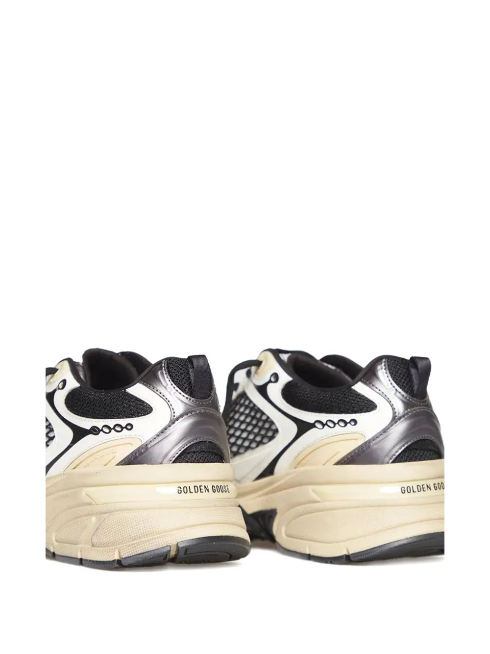Golden Goose mesh-panelled leather trainers Wit