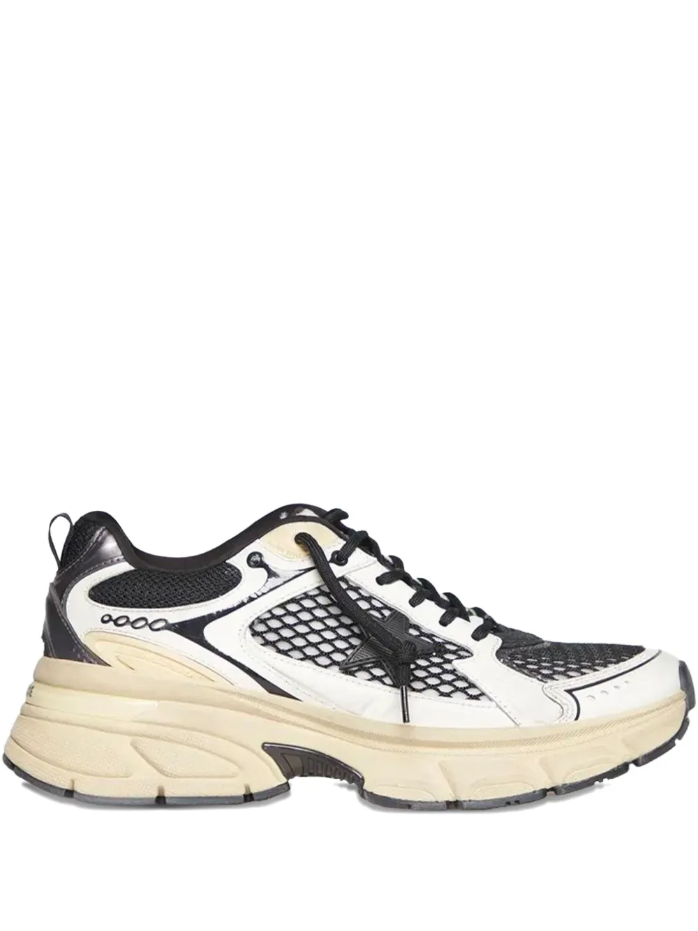 Golden Goose mesh-panelled leather trainers Wit