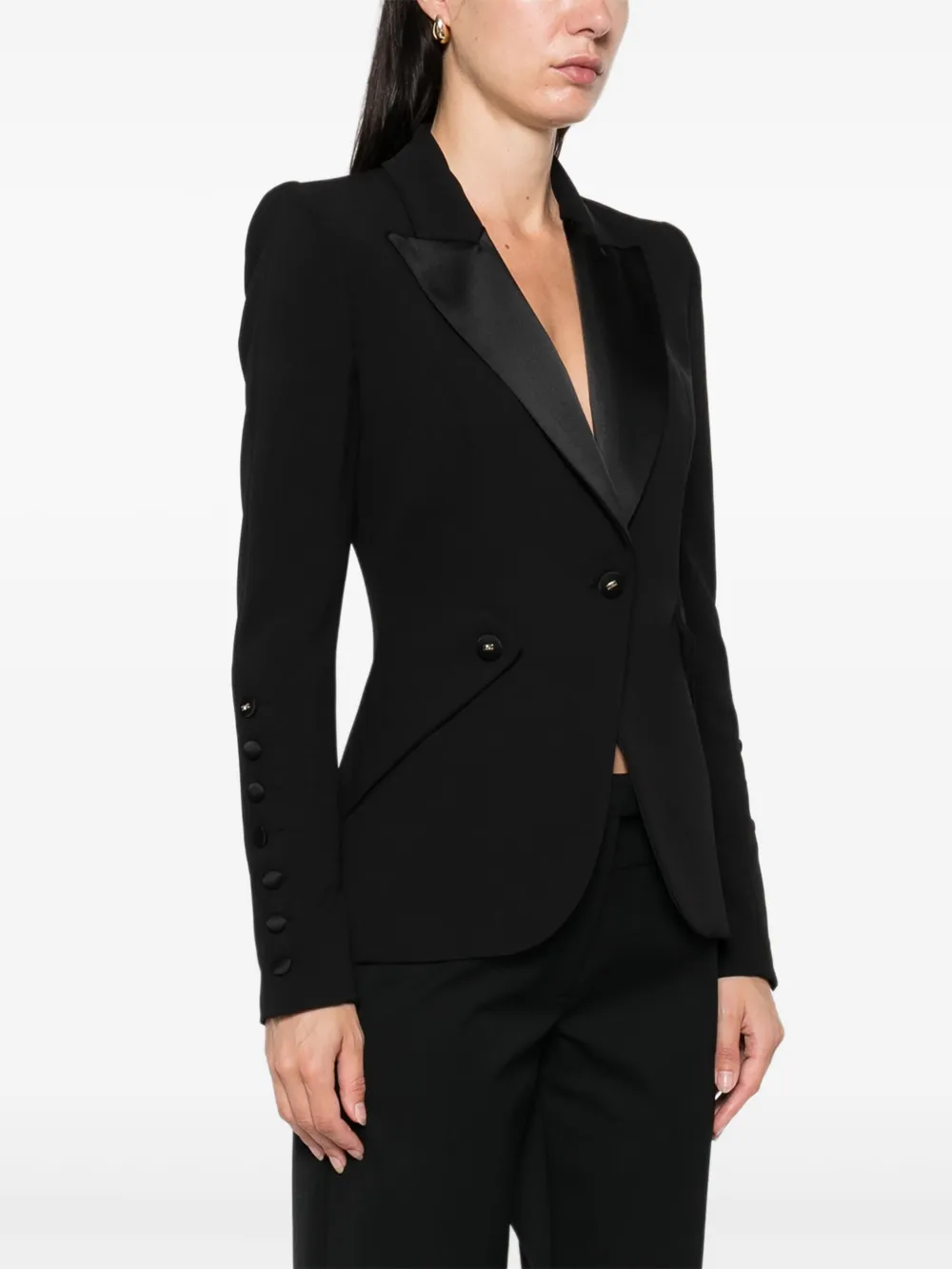 Elisabetta Franchi Blazer met puntige revers Zwart