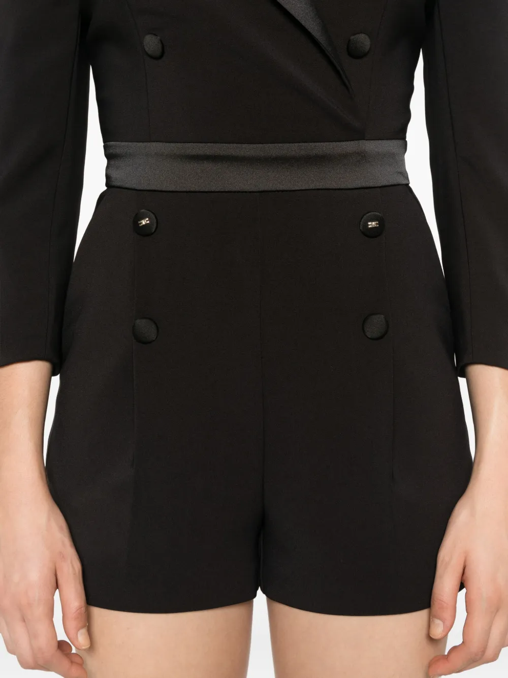 Elisabetta Franchi Jumpsuit met dubbele rij knopen Zwart