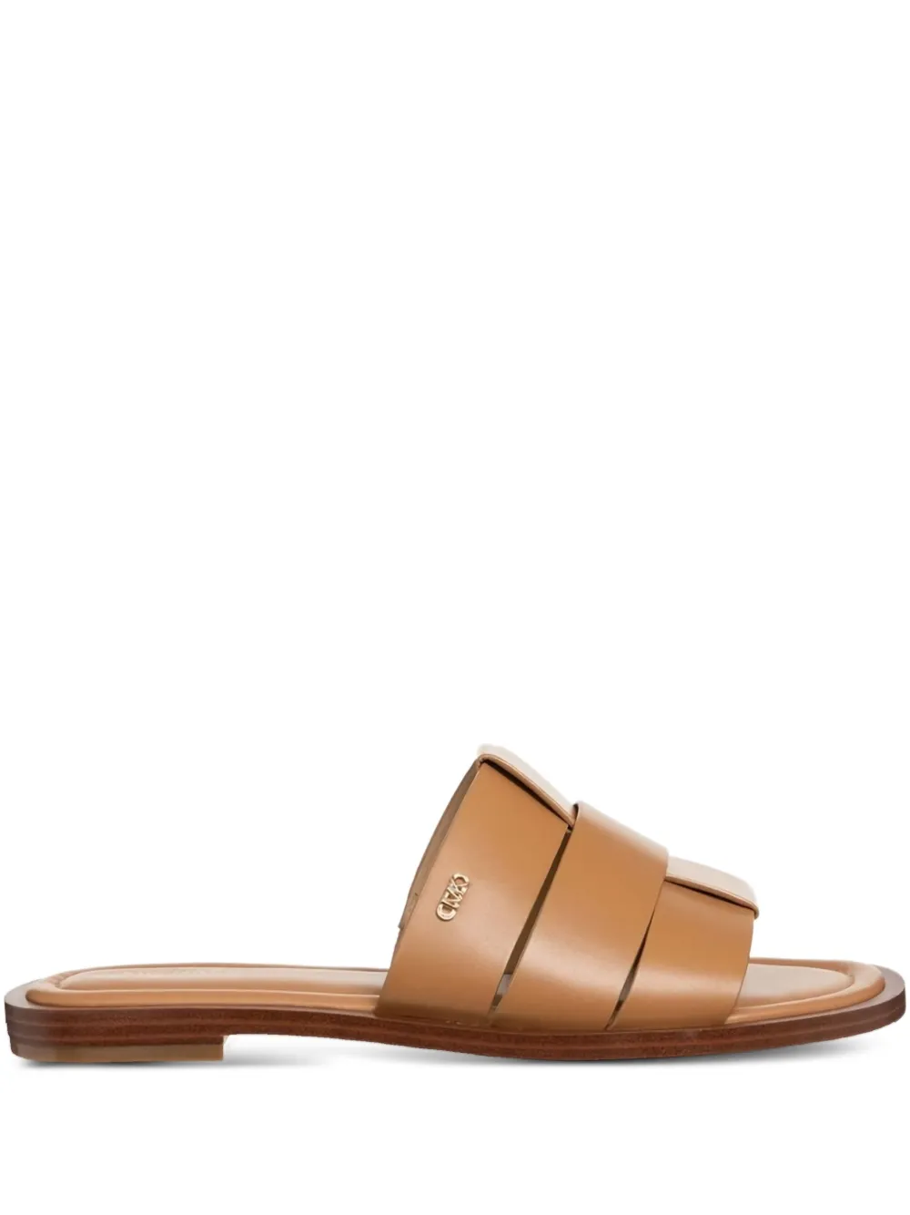 Michael Michael Kors Leather Cross-strap Flat Sandals In Neutral