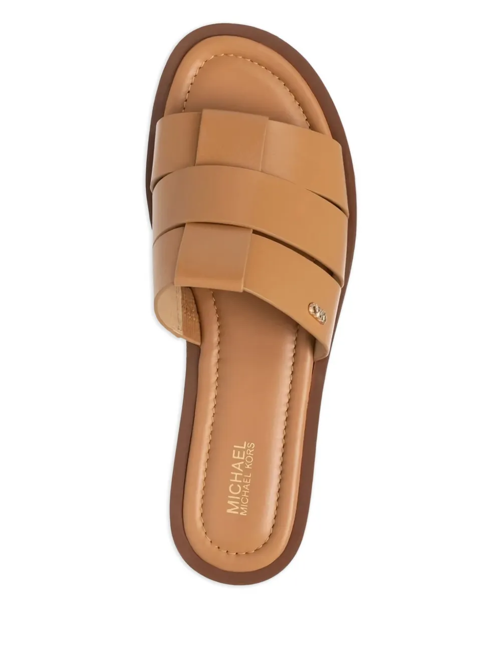 Michael Kors leather cross-strap flat sandals Neutrals