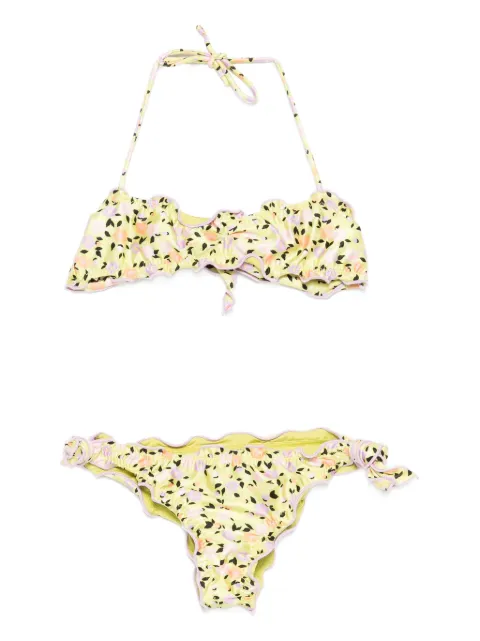 ME FUI ruffled floral-print bikini