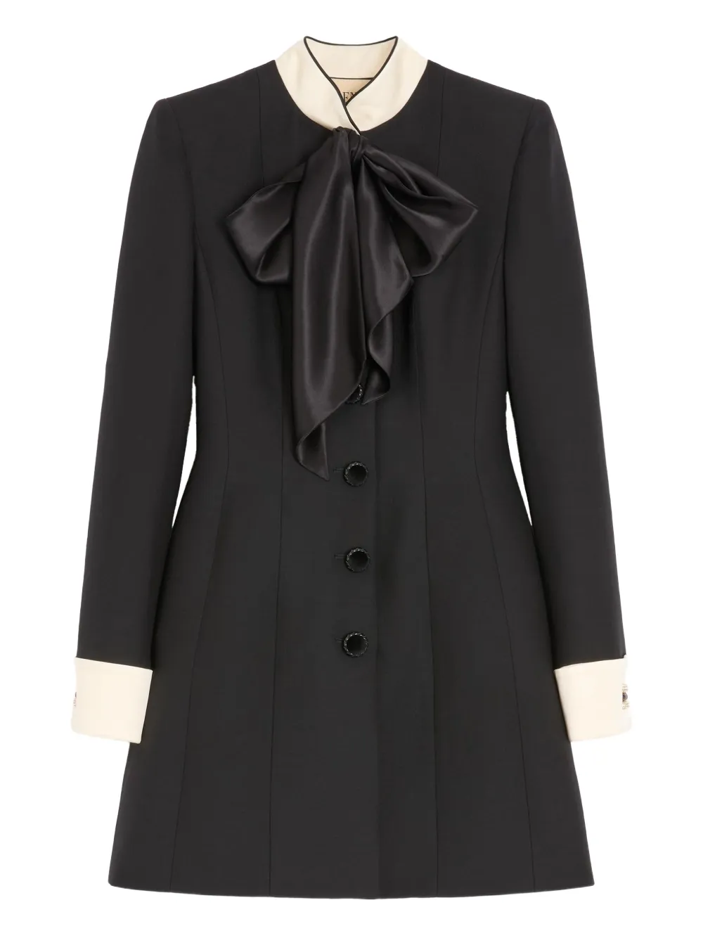 Valentino Garavani satin-bow jewel-button dress | Black | Image 1