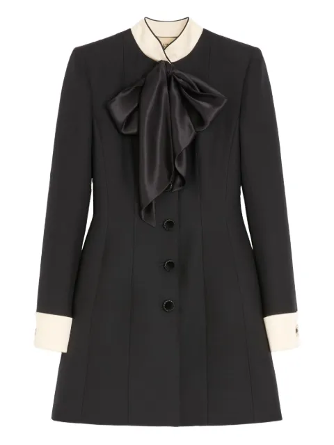 Valentino Garavani satin-bow jewel-button dress