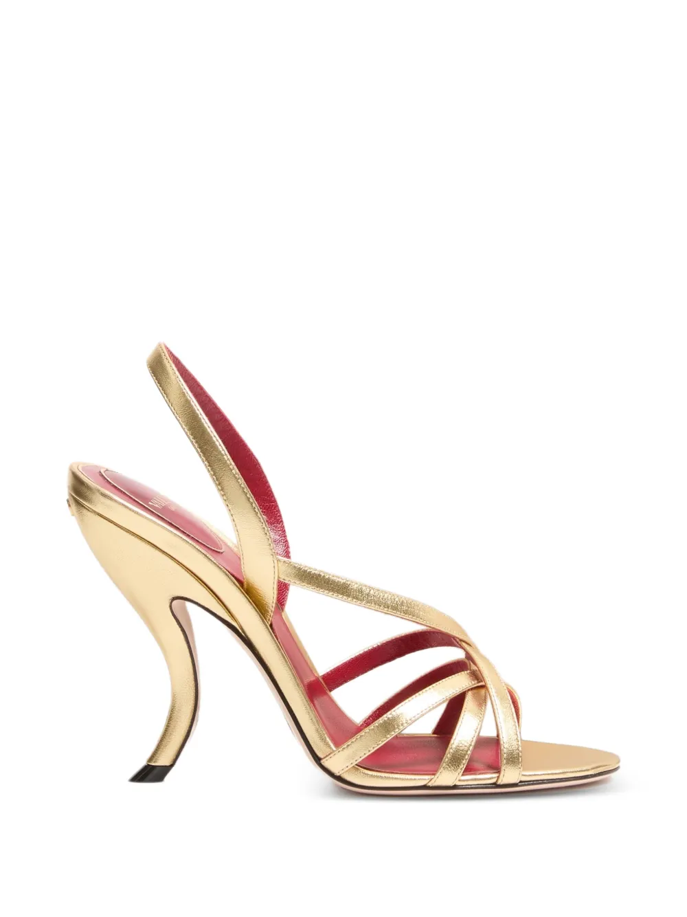 Valentino Garavani Fetishique 105mm sandalen met gekruiste bandjes Goud
