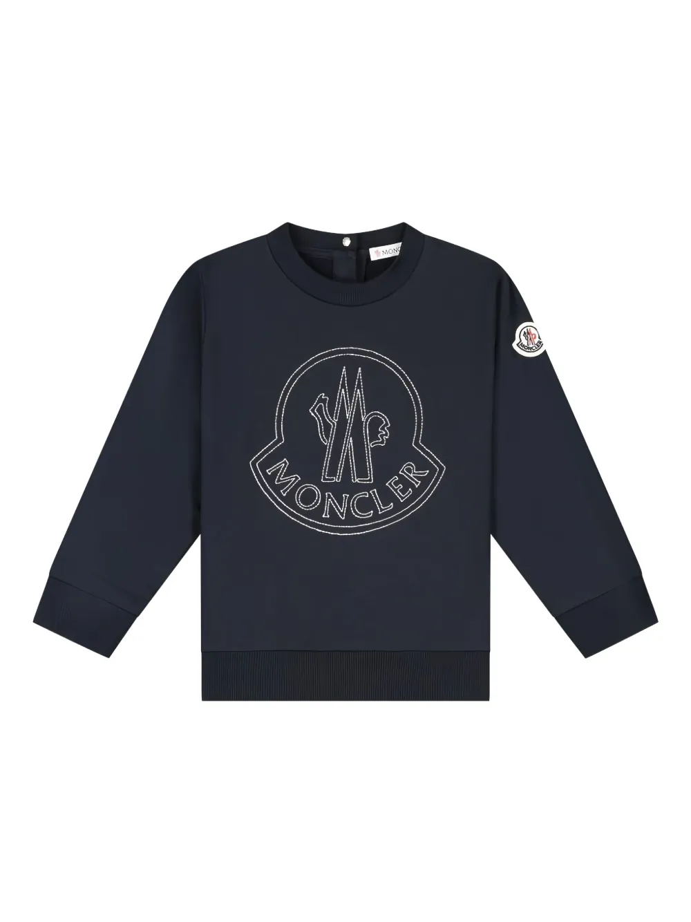 Moncler Enfant logo-embroidered sweatshirt Blauw