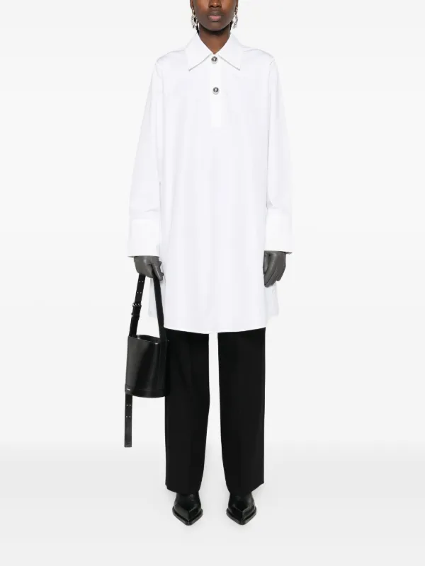 JIL SANDR コットン シャツ ドレス ホワイト【注目商品】★ Jil Sander コットン シャツドレス | ホワイト | FARFETCH JP