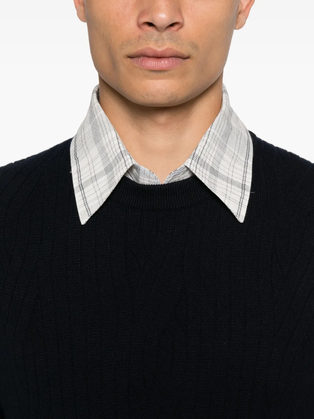 Brioni Geribbelde trui van kasjmier-wolblend Blauw