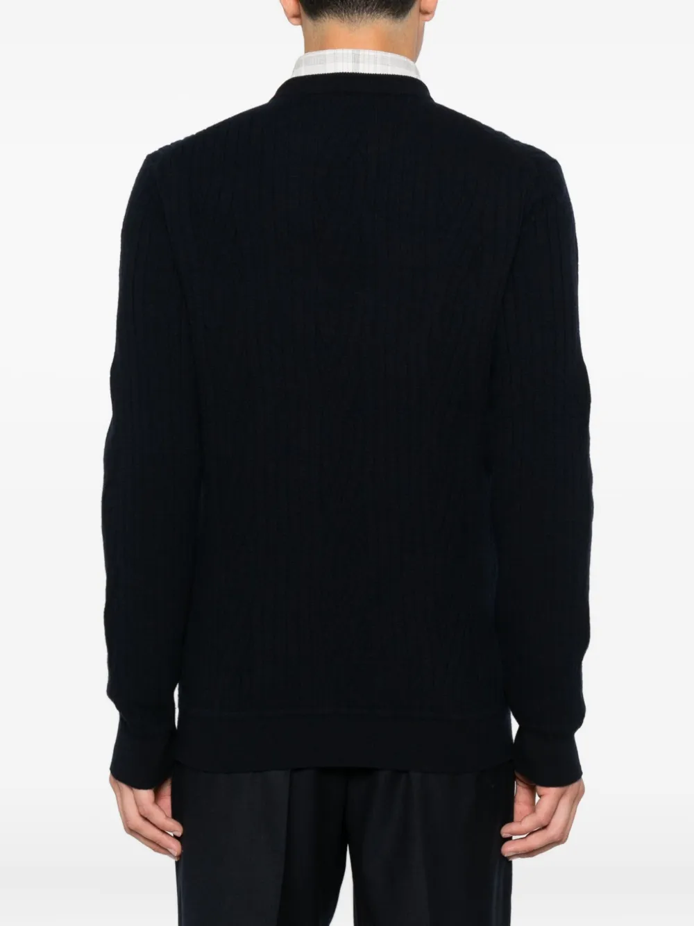Brioni Geribbelde trui van kasjmier-wolblend Blauw