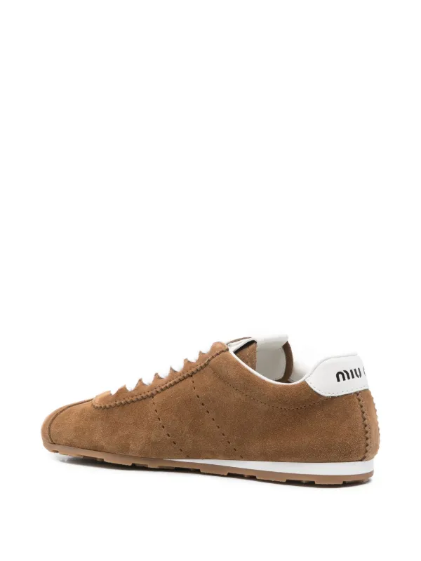Miu Miu Plume Suede Sneakers | Brown | FARFETCH Miu Miu Plume Suede Sneakers | Brown | FARFETCH