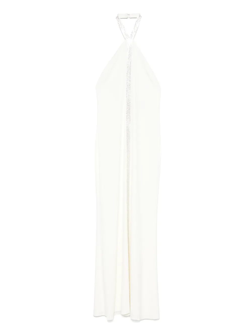halter-neck embellished-panel maxi dress