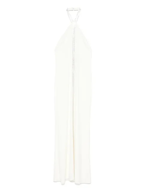 Taller Marmo halter-neck embellished-panel maxi dress