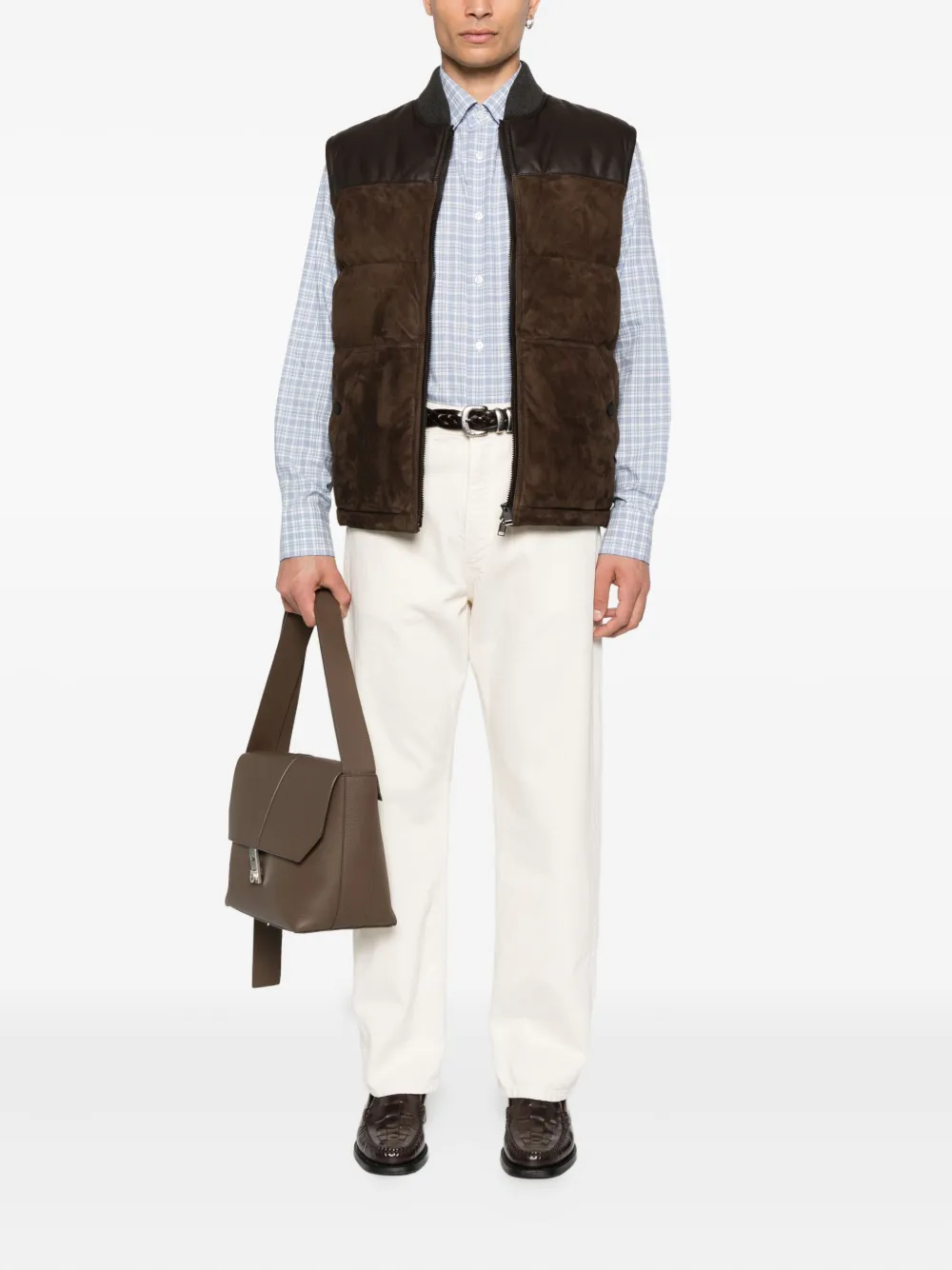 Brioni Ventiquattro geruit flanellen-katoenen overhemd Blauw