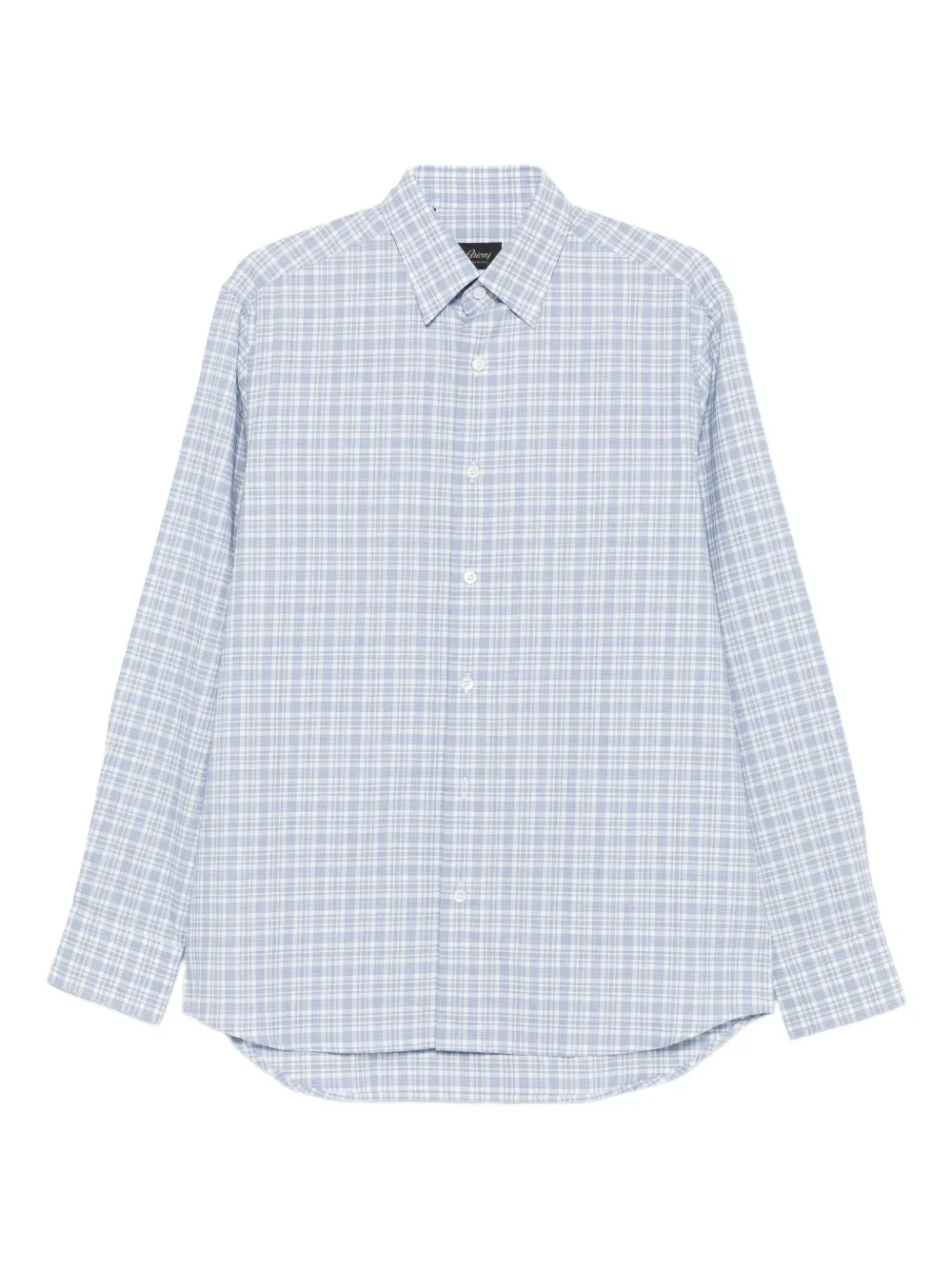Brioni Ventiquattro geruit flanellen-katoenen overhemd Blauw