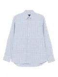 Brioni checked Ventiquattro flannel-cotton shirt - Blue