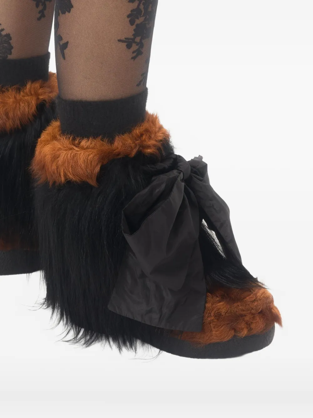 Valentino 45mm Snowish Fur-trimmed Boots In Multi
