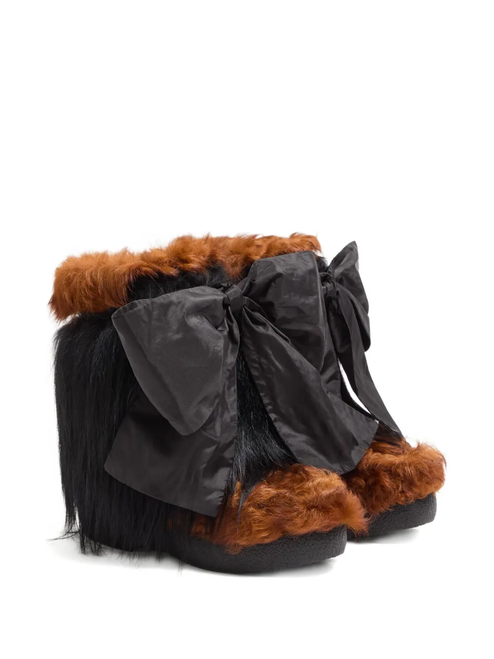 Valentino 45mm Snowish Fur-trimmed Boots In Multi