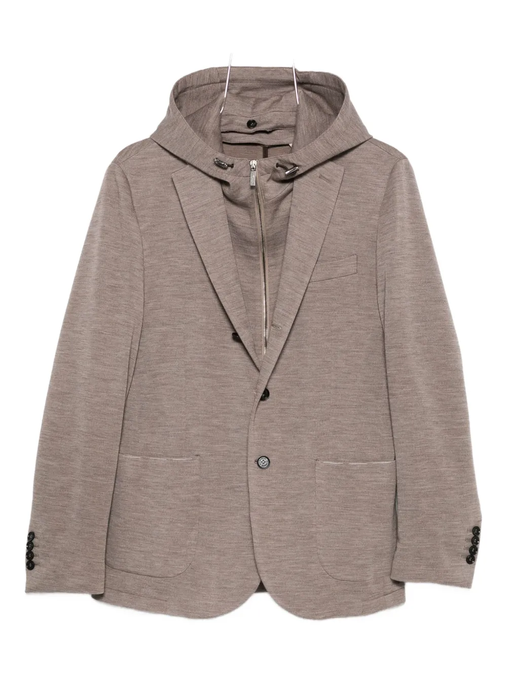 Maurizio Baldassari Hooded Panelled Jacket In Brown