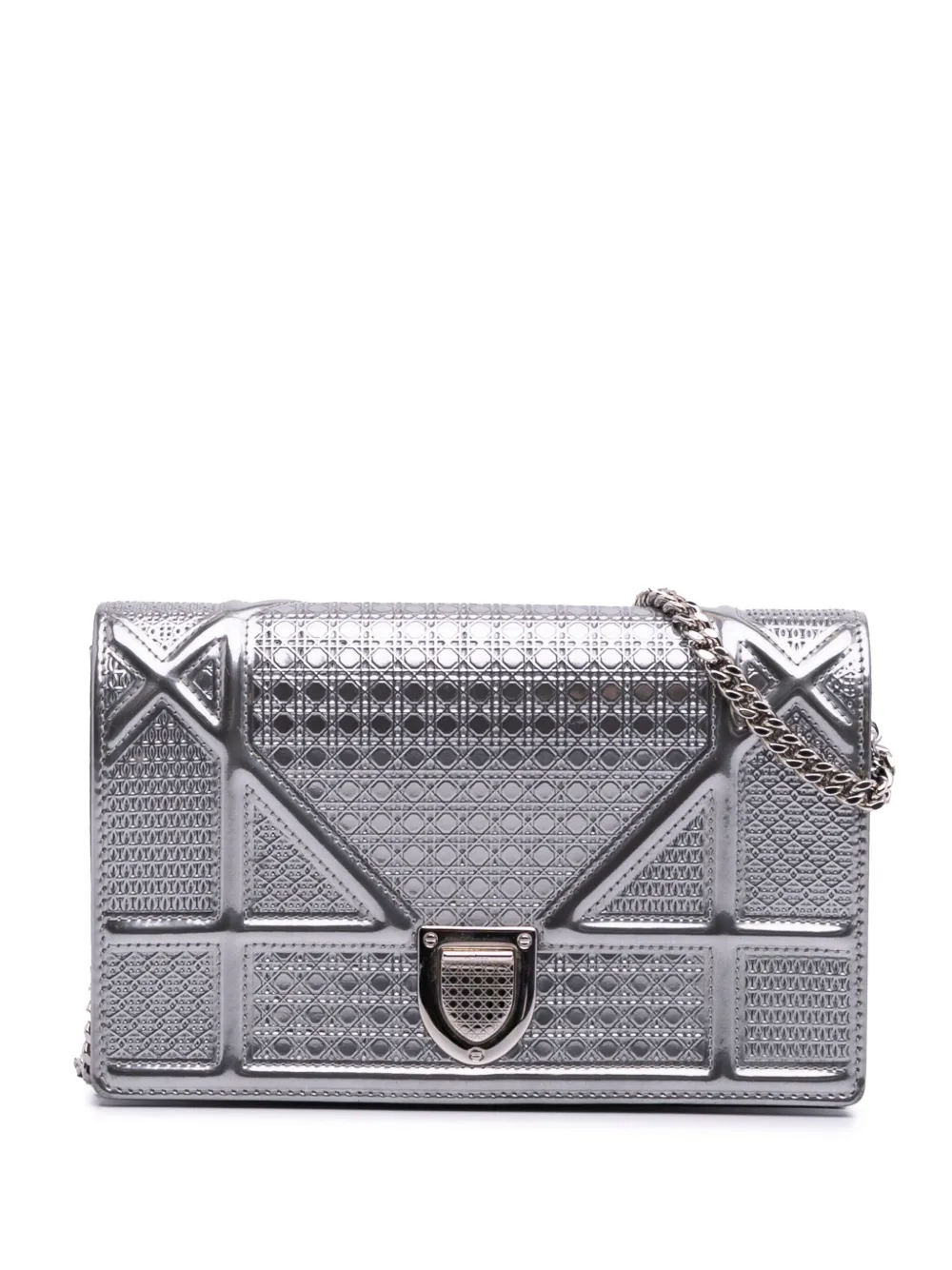 Christian Dior Pre-Owned 2019 Metallic Patent Microcannage Diorama Christian Dior Pre-Owned 2019 Metallic Patent Microcannage Diorama
