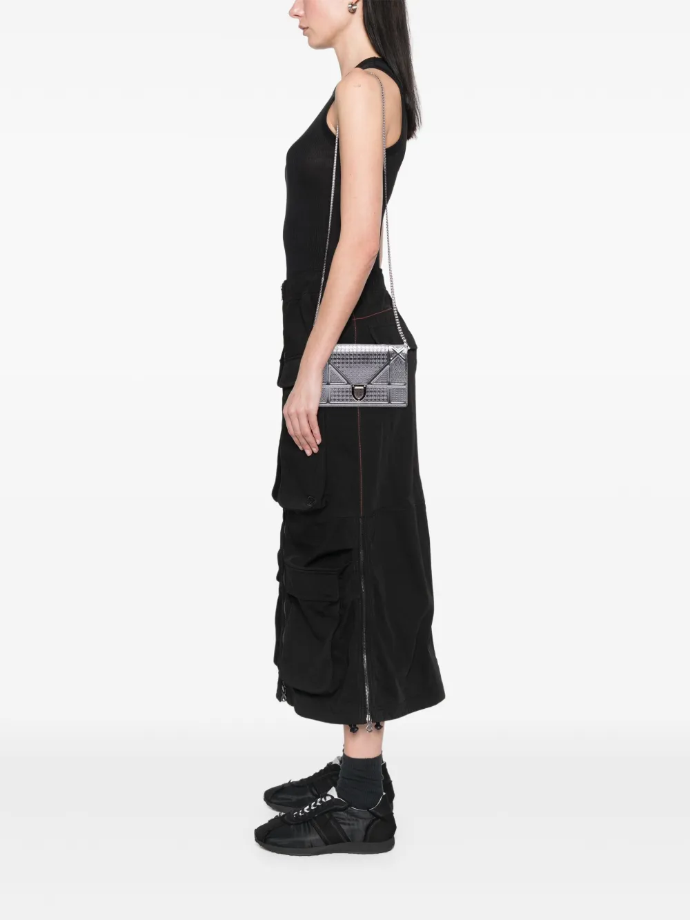 Christian Dior Pre-Owned 2019 Metallic Patent Microcannage Diorama Wallet on Chain crossbody bag | Pre-Owned | Image 2