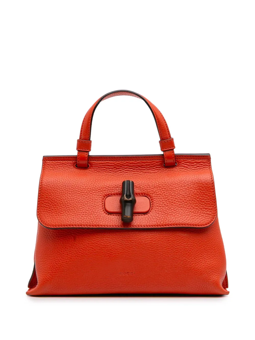 Gucci Pre-Owned 2016-2025 スモール レザー バンブー デイリー サッチェルバッグ - オレンジ Gucci Pre-Owned 2016-2025 スモール レザー バンブー デイリー サッチェルバッグ - オレンジ