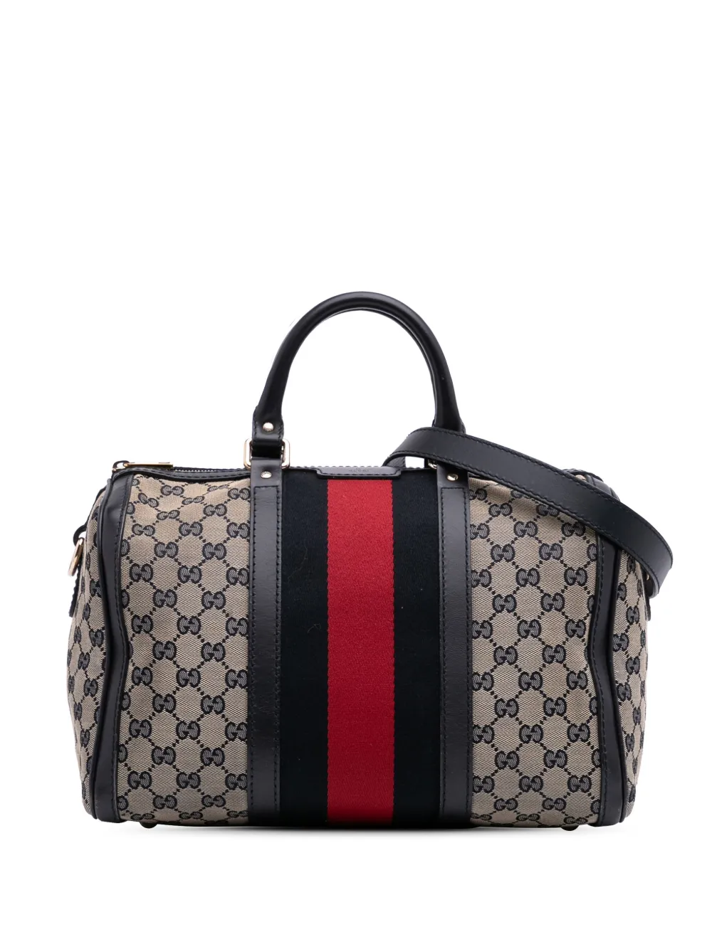 Gucci Pre-Owned 2016-2025 GGキャンバス ウェブ ジョイ ボストン サッチェルバッグ - ブラウン Gucci Pre-Owned 2016-2025 GGキャンバス ウェブ ジョイ ボストン サッチェルバッグ - ブラウン