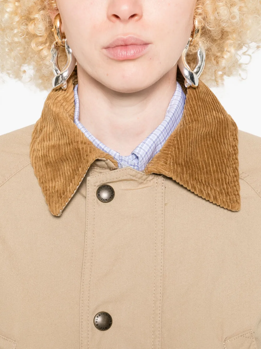 Polo Ralph Lauren Corduroy-collar Flap-pocket Coat In Brown