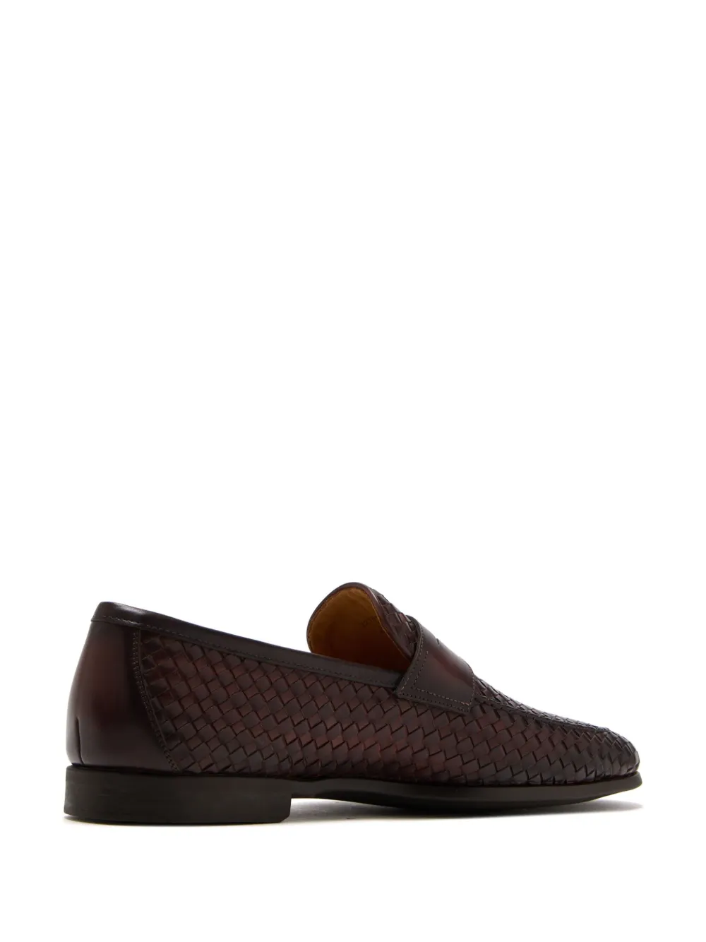 Magnanni Herman Woven-leather Loafers In Brown