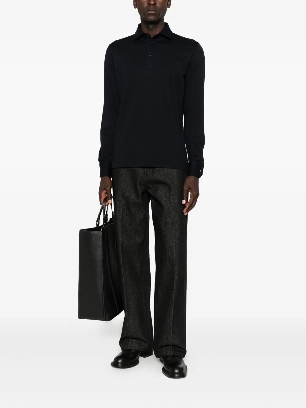 Maurizio Baldassari Poloshirt met lange mouwen - Blauw