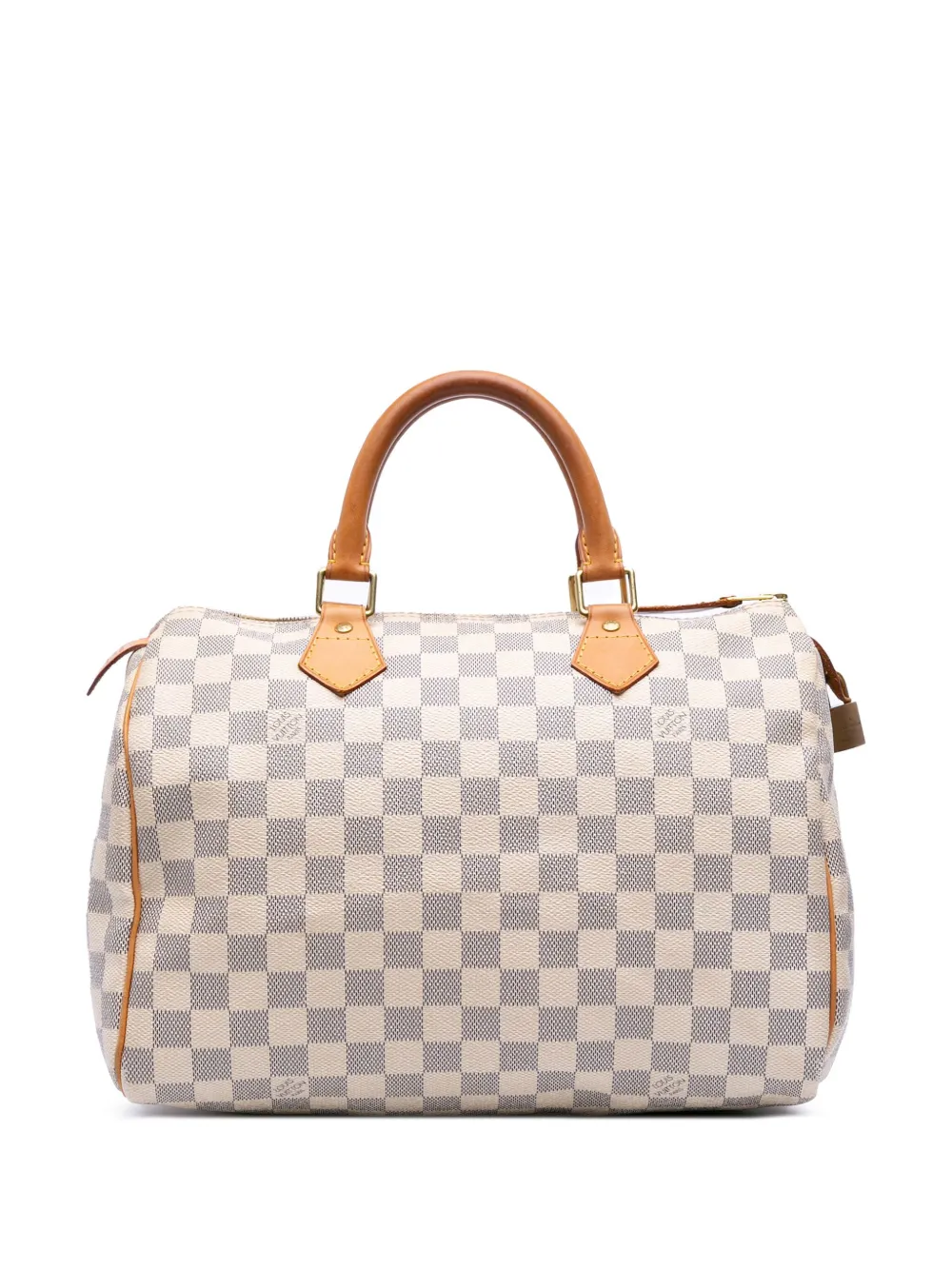 Louis Vuitton Pre-Owned 2010 ダミエ アズール スピーディ 30 ボストンバッグ - ホワイト Louis Vuitton Pre-Owned 2010 ダミエ アズール スピーディ 30 ボストンバッグ - ホワイト