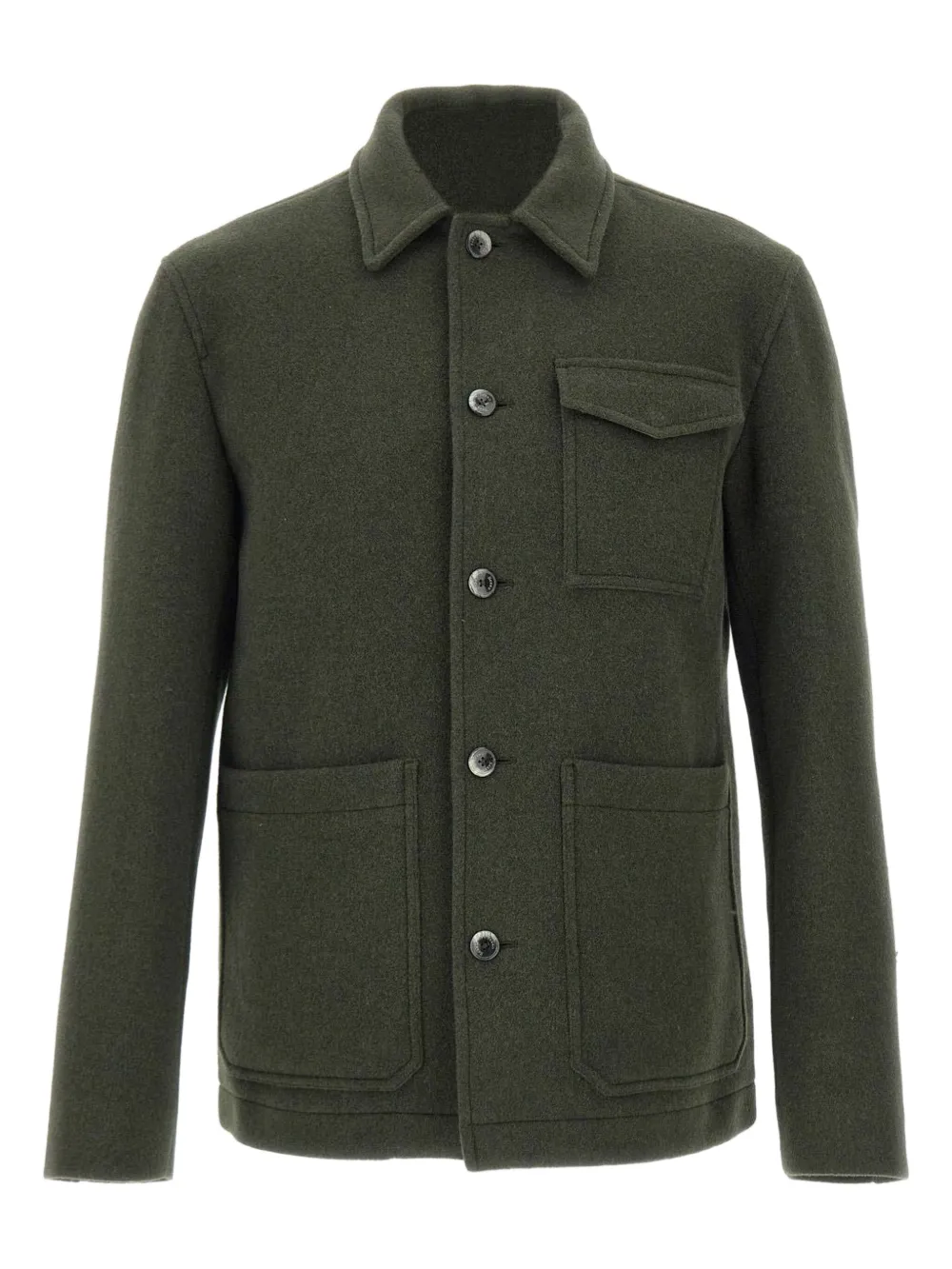 Herno patch-pocket button-fastening shirt jacket Groen