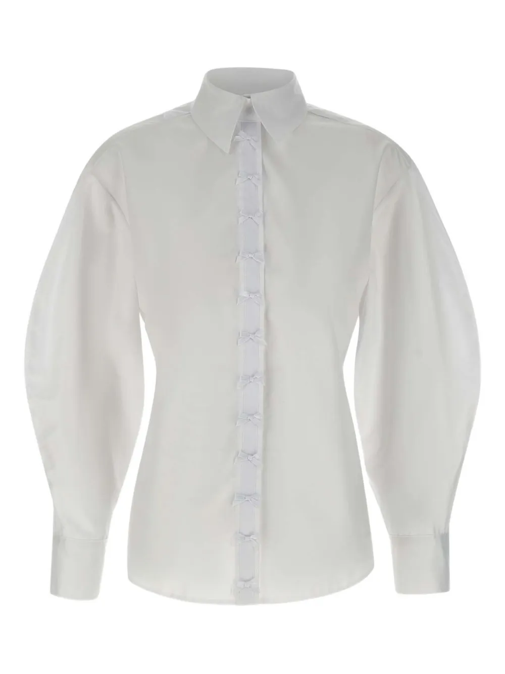 Elisabetta Franchi balloon-sleeve bow-detail shirt Wit