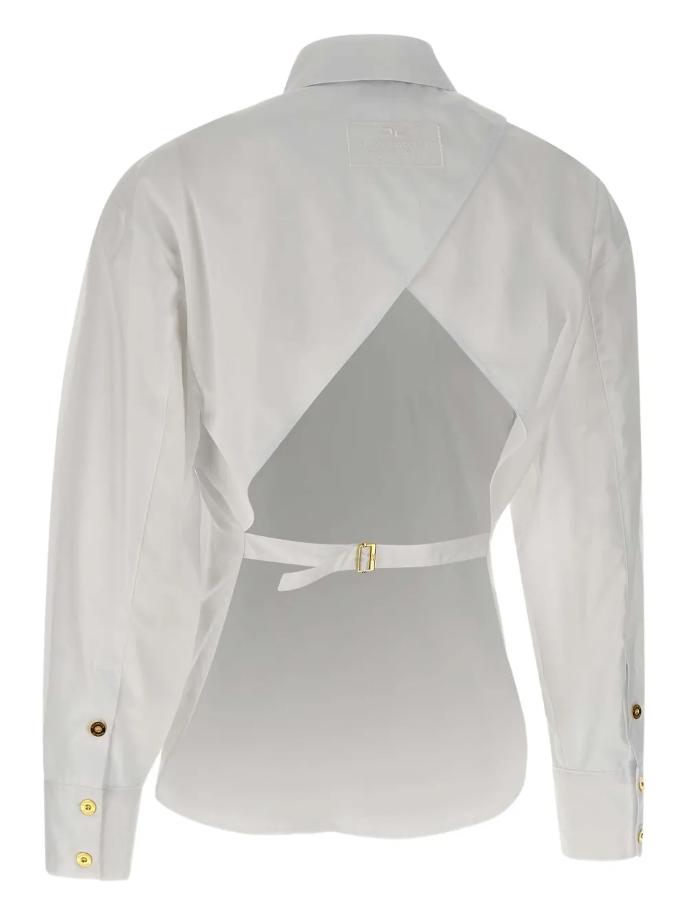 Elisabetta Franchi balloon-sleeve bow-detail shirt Wit