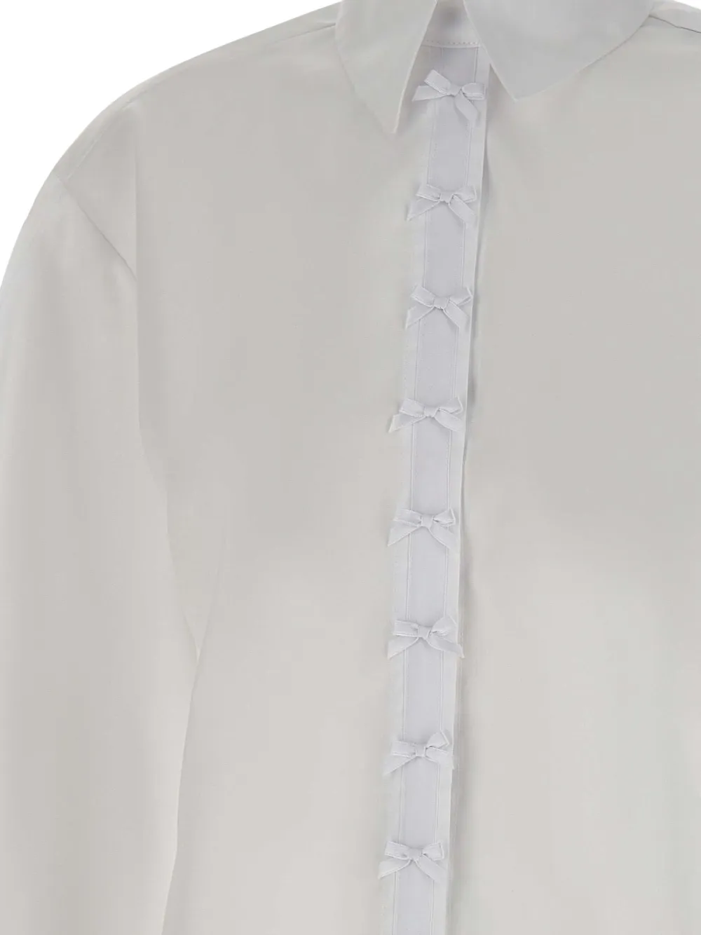 Elisabetta Franchi balloon-sleeve bow-detail shirt Wit