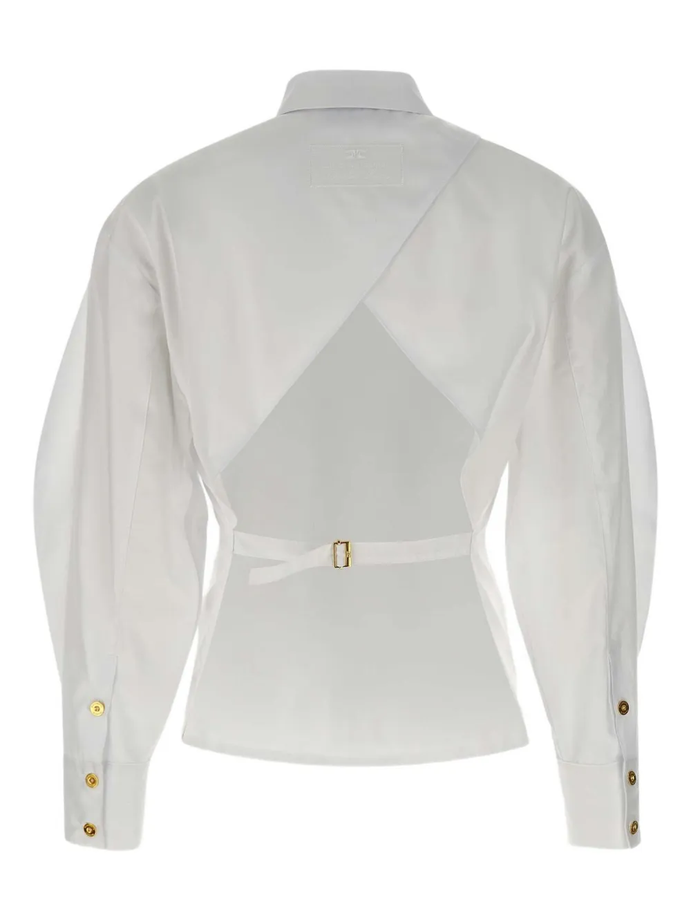 Elisabetta Franchi balloon-sleeve bow-detail shirt Wit