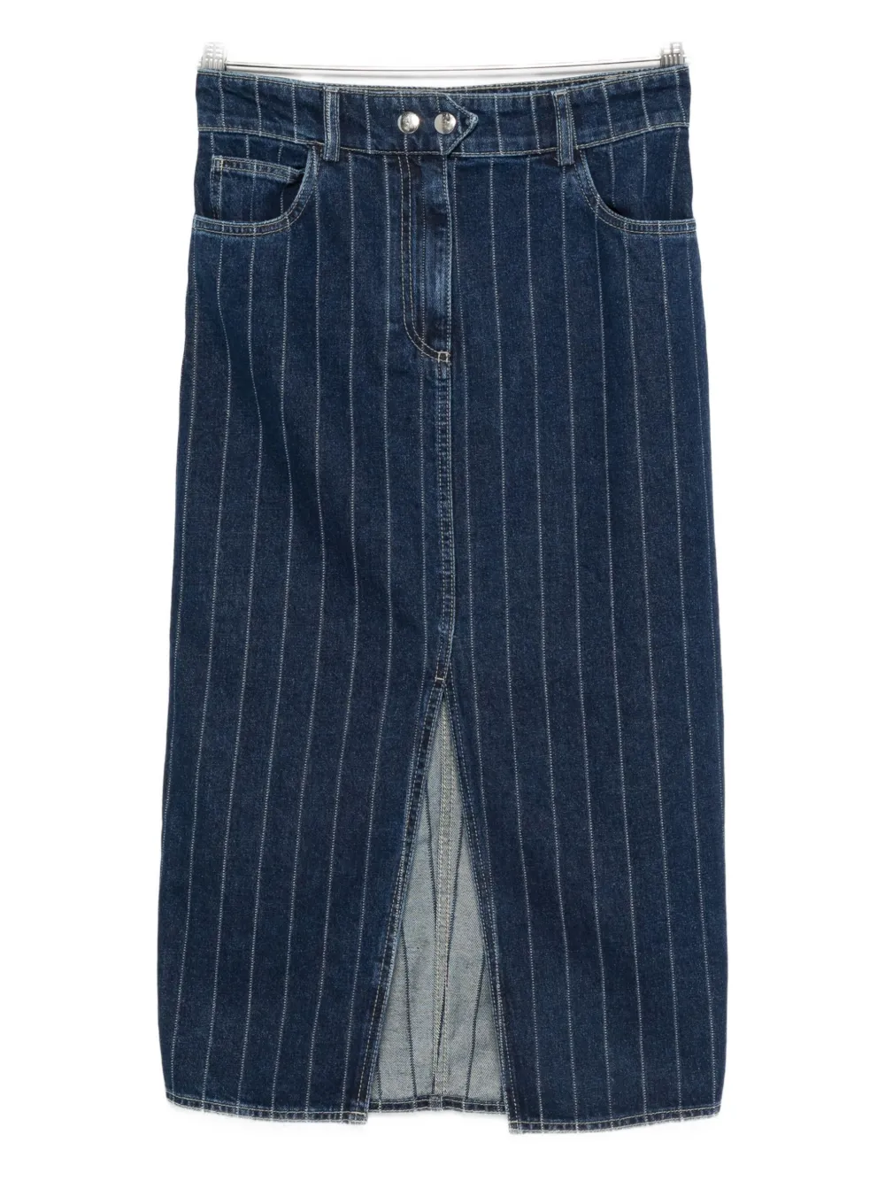 Ba&Sh pinstripe denim midi skirt - Blu