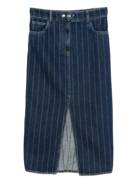 Ba&Sh pinstripe denim midi skirt