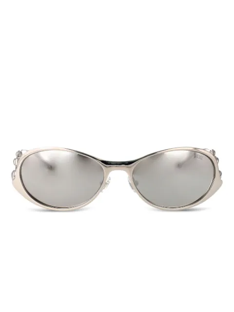 Diesel oval-frame embellished sunglasses
