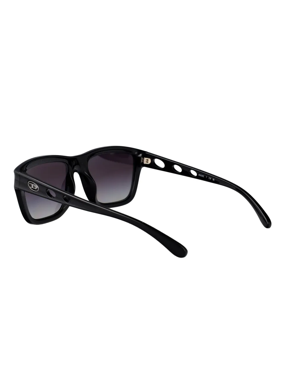 Diesel perforated square-frame sunglasses Zwart