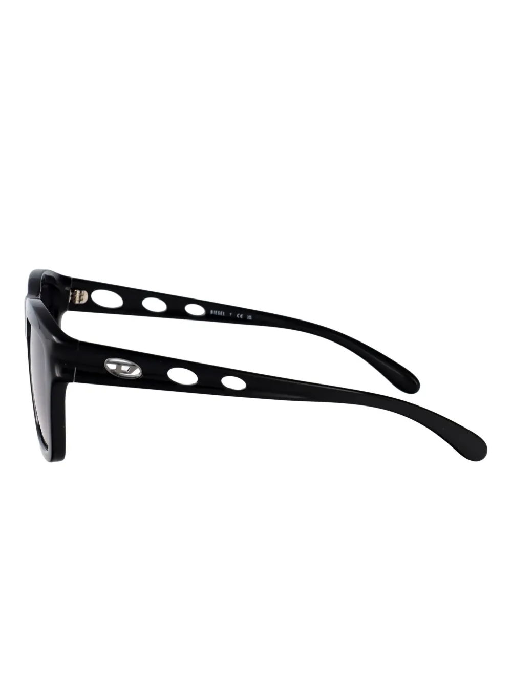 Diesel perforated square-frame sunglasses Zwart