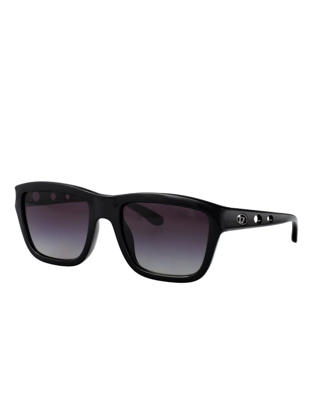 Diesel perforated square-frame sunglasses Zwart
