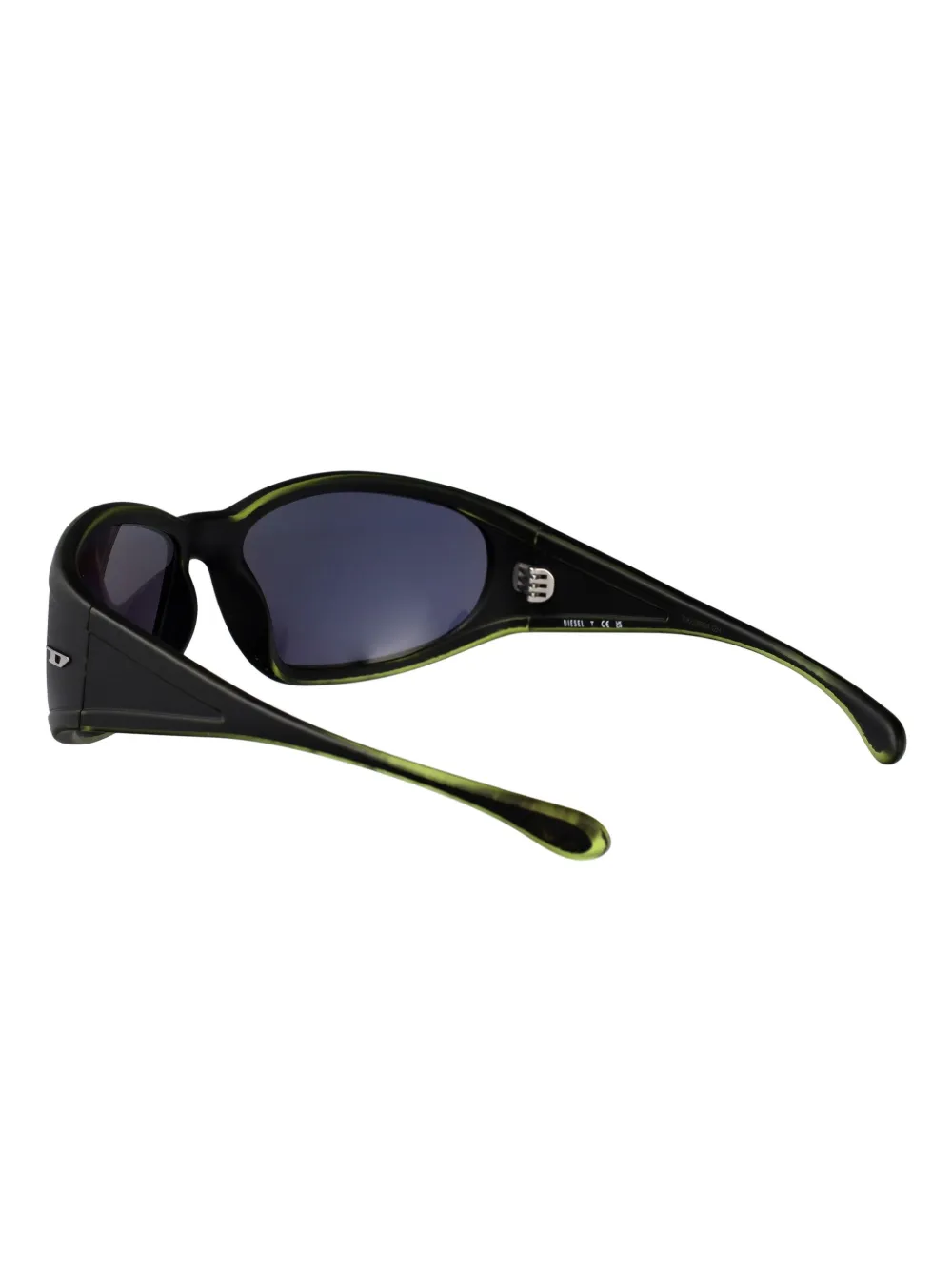 Diesel reflective-lens oval-frame sunglasses Zwart