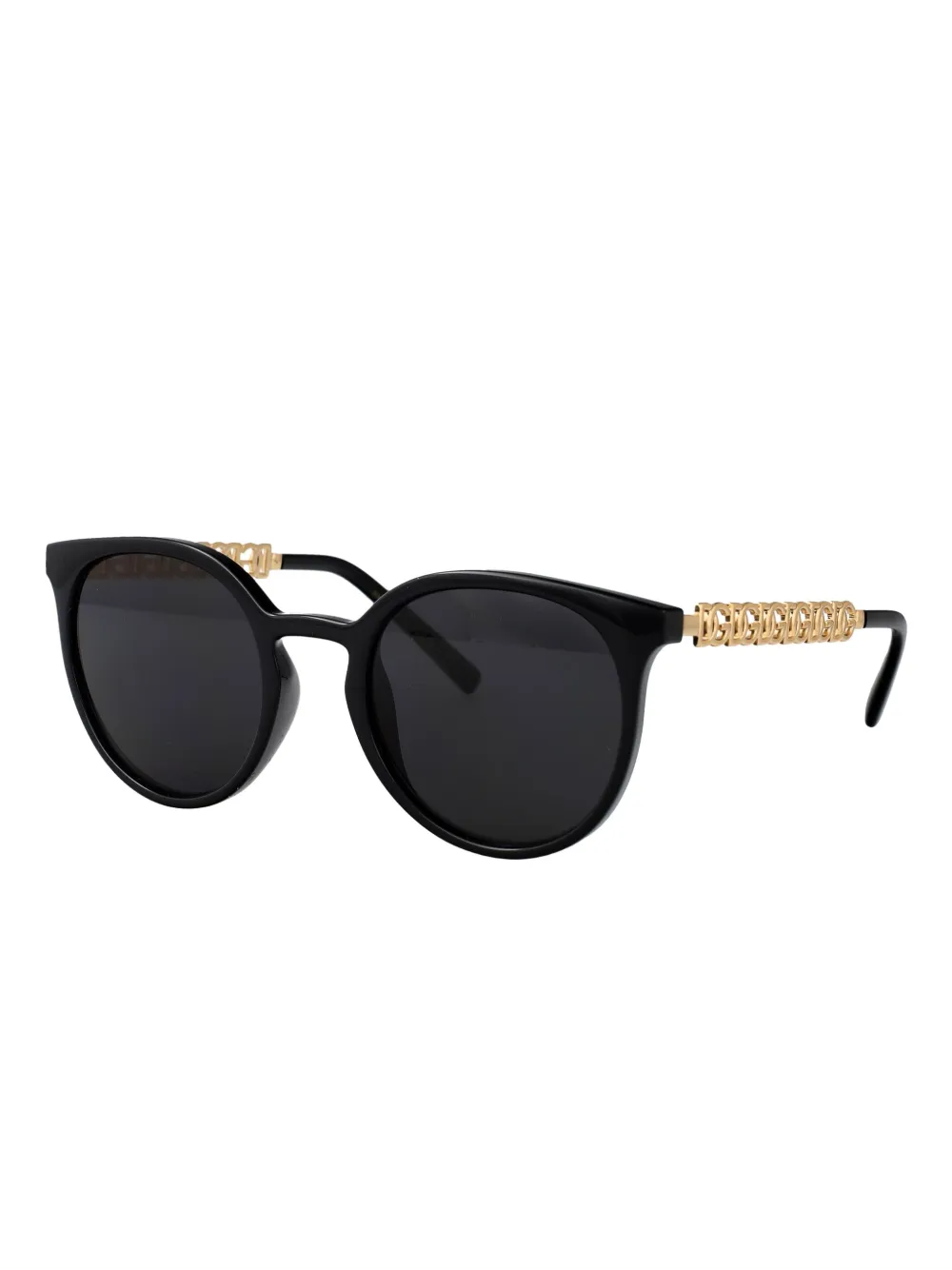 Dolce & Gabbana Eyewear chain-embellished round-frame sunglasses Zwart