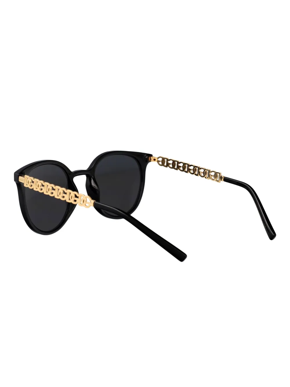 Dolce & Gabbana Eyewear chain-embellished round-frame sunglasses Zwart