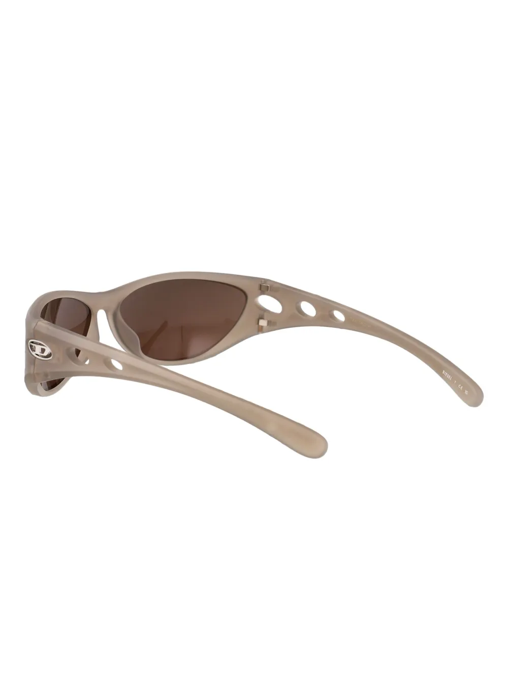 Diesel perforated-arms oval-lens sunglasses Grijs