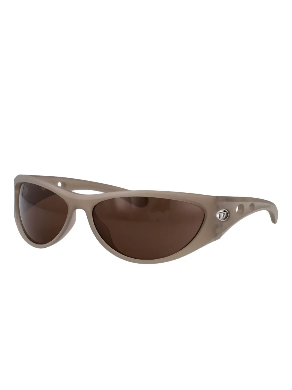 Diesel perforated-arms oval-lens sunglasses Grijs